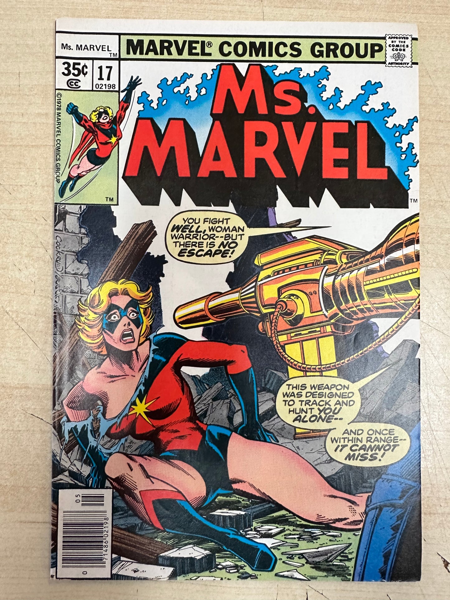 Ms. Marvel #17 (5/78); Brief app Mystique disguised as Nick Fury