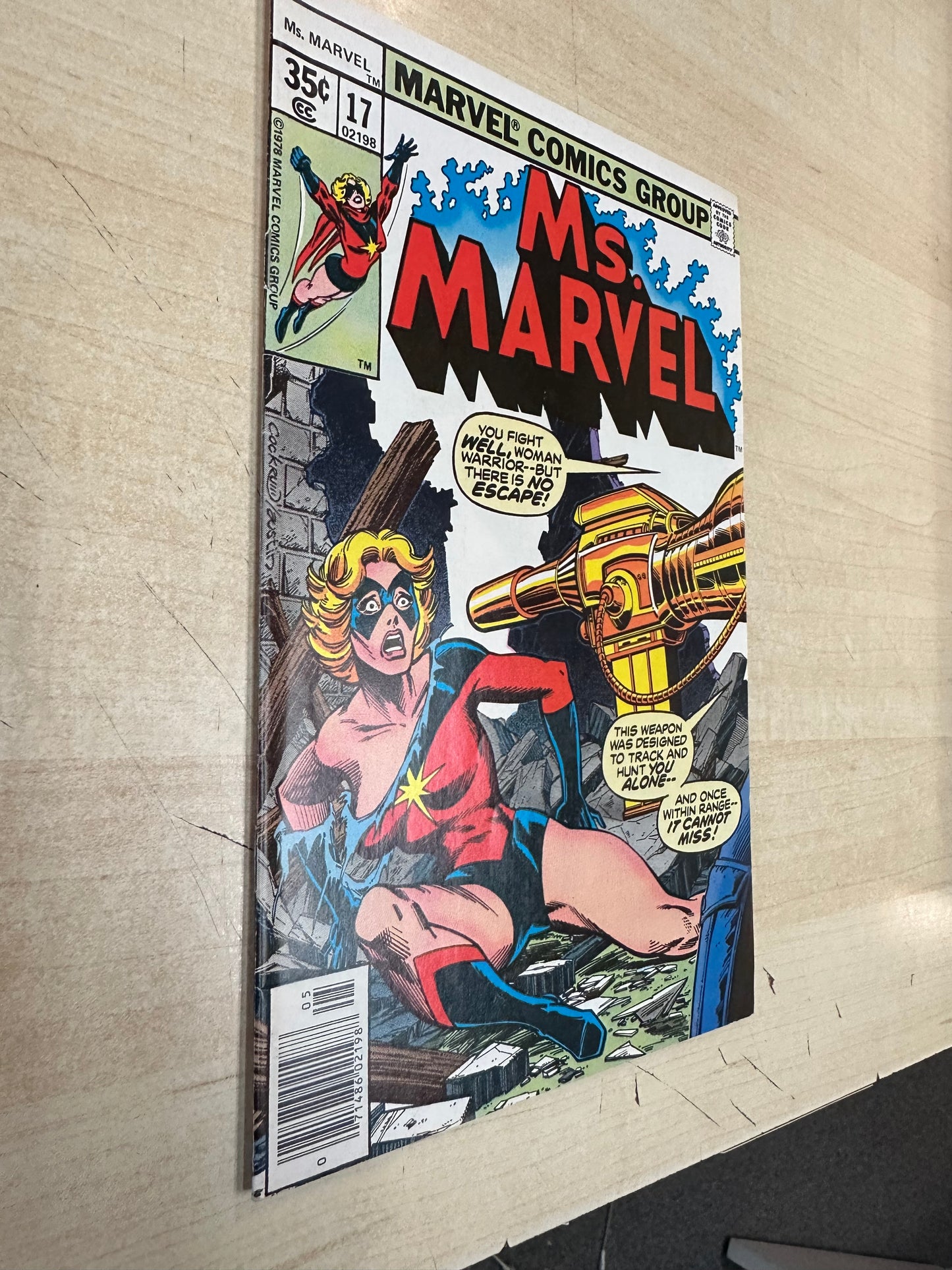 Ms. Marvel #17 (5/78); Brief app Mystique disguised as Nick Fury