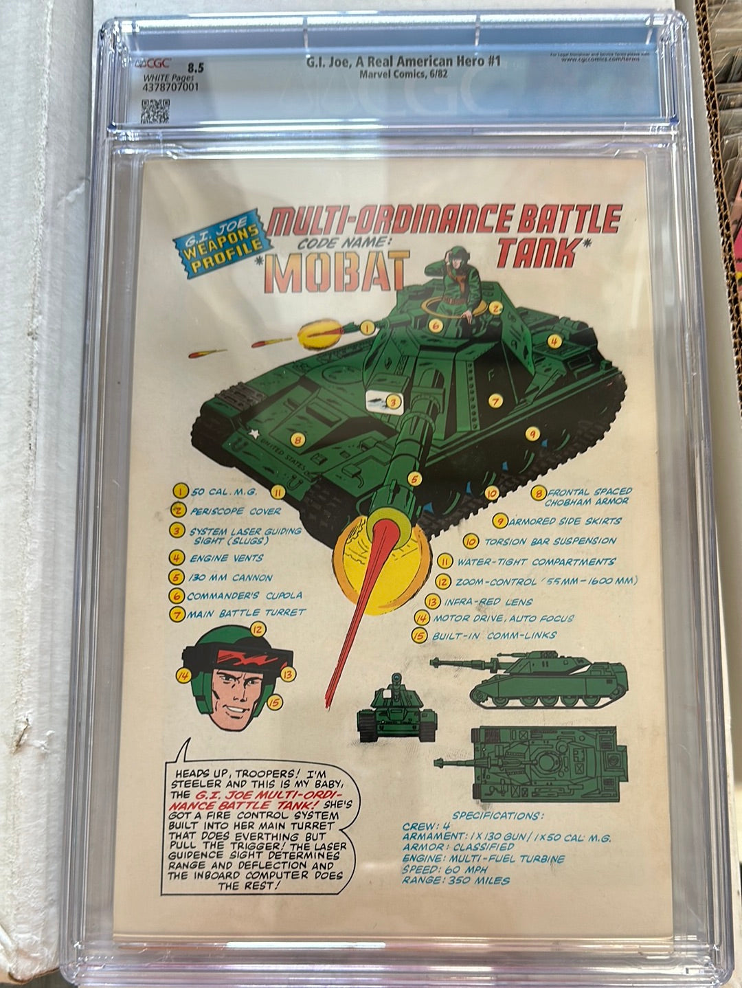 CGC 8.5 - G.I. Joe #1, A Real American Hero (6/82)