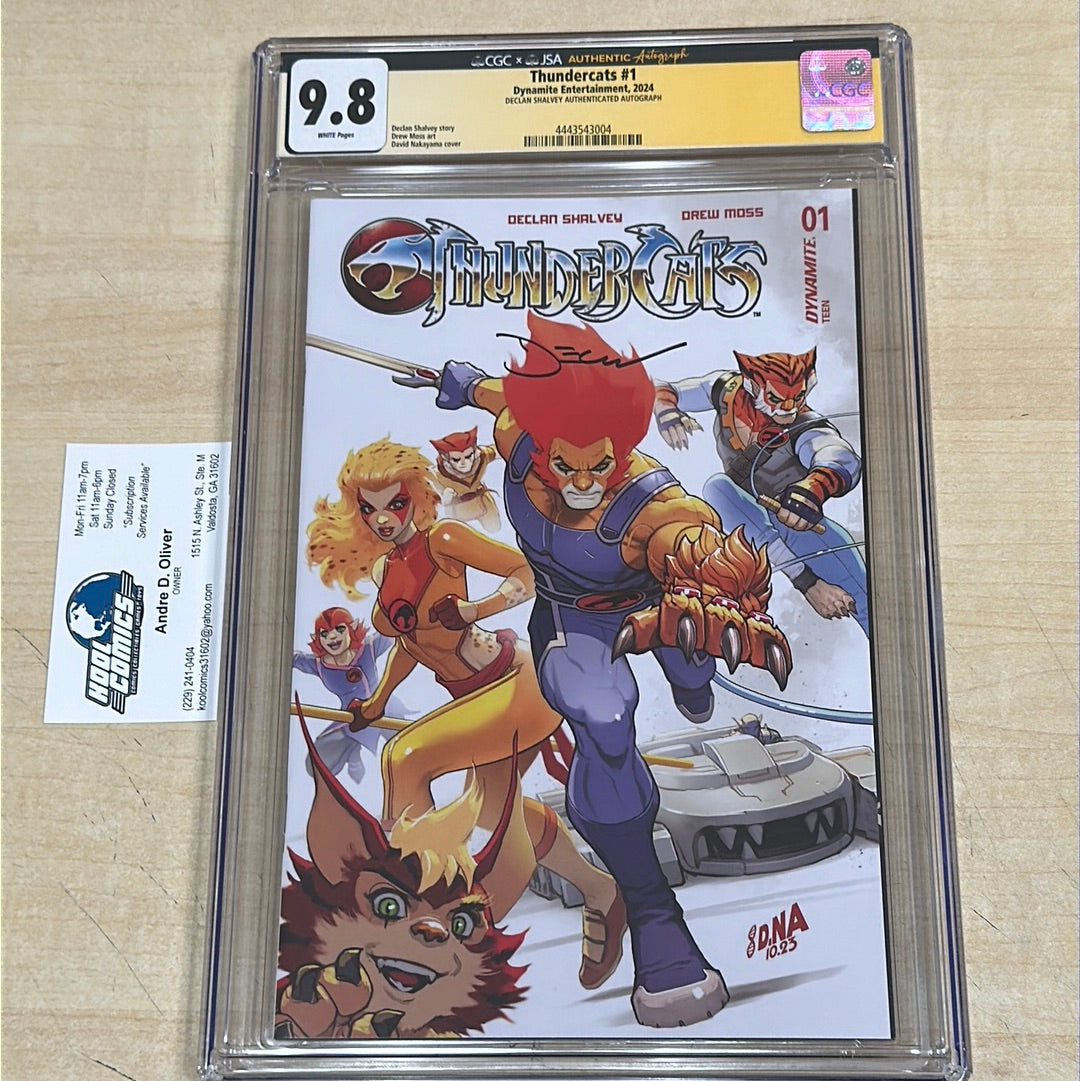 CGC 9.8 - Thundercats #1 Variant (2024). Declan Shalvey CGC + JSA authenticated autograph. Signed by Declan Shavey.