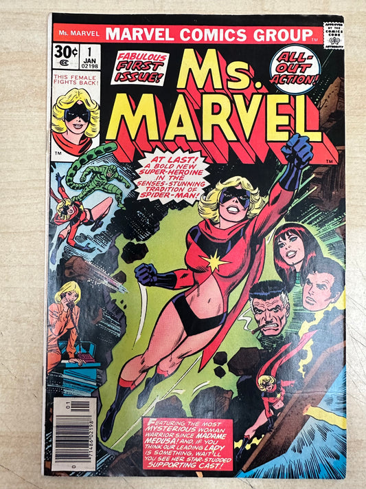 Ms. Marvel #1 (1/77); 1st app Ms. Marvel (Carol Danvers)