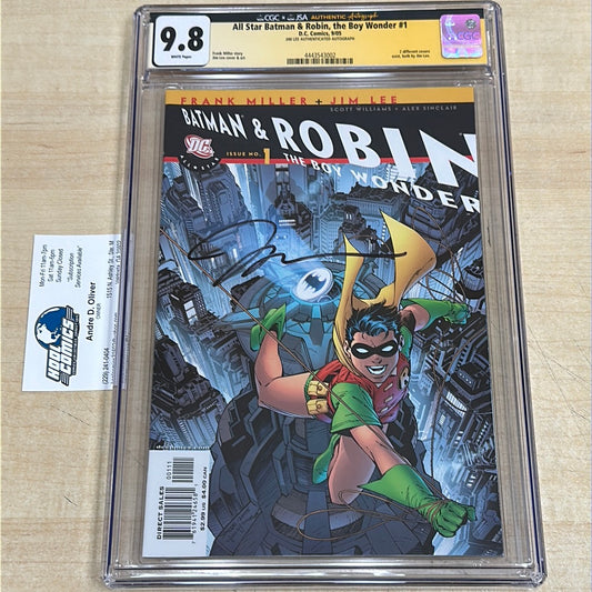 CGC 9.8 - All Star Batman & Robin, the Boy Wonder #1 (9/05). Jim Lee authenticated autograph.