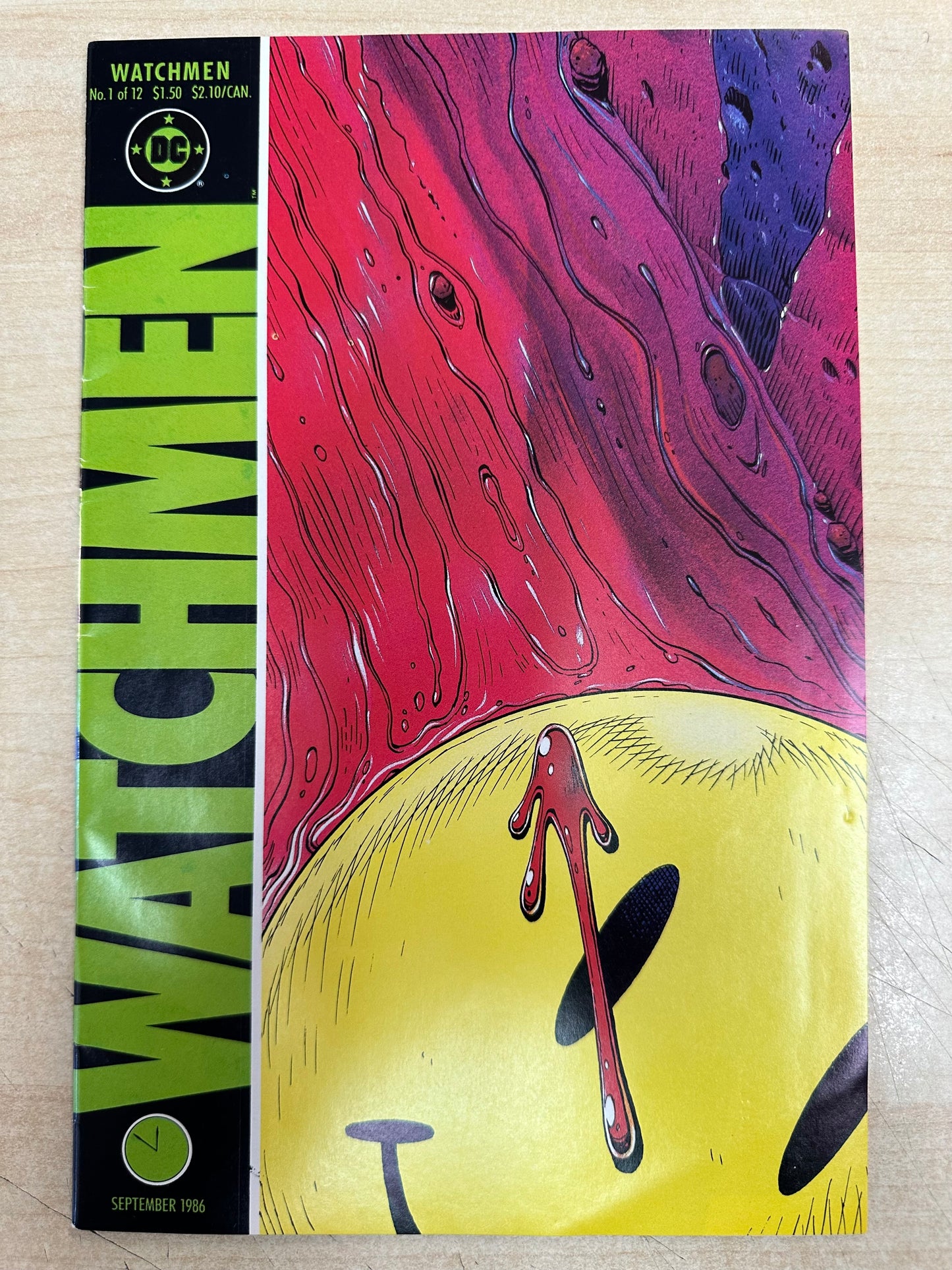 Watchmen #1 (9/86); 1st app of Rorschach, Dr. Manhattan, Ozymandias, Silk Spectre, The Comedian, and Night Owl