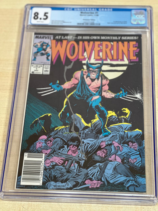 CGC 8.5 - Wolverine #1 (11/88); 1st Wolverine as Patch. Newsstand.