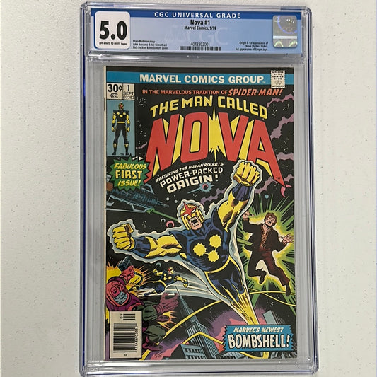 CGC 5.0 - NOVA #1 (9/76); Origin & 1st app of Nova (Richard Rider). 1st app of Ginger Jaye.