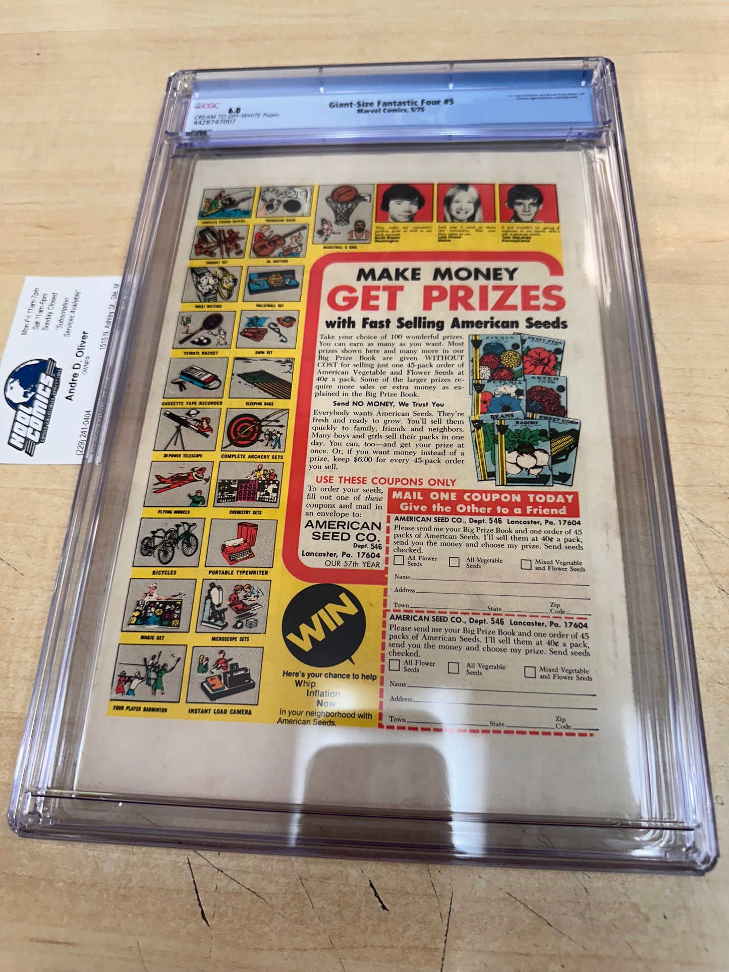 CGC 6.0 - Giant-Size Fantastic Four #5 (5/75)