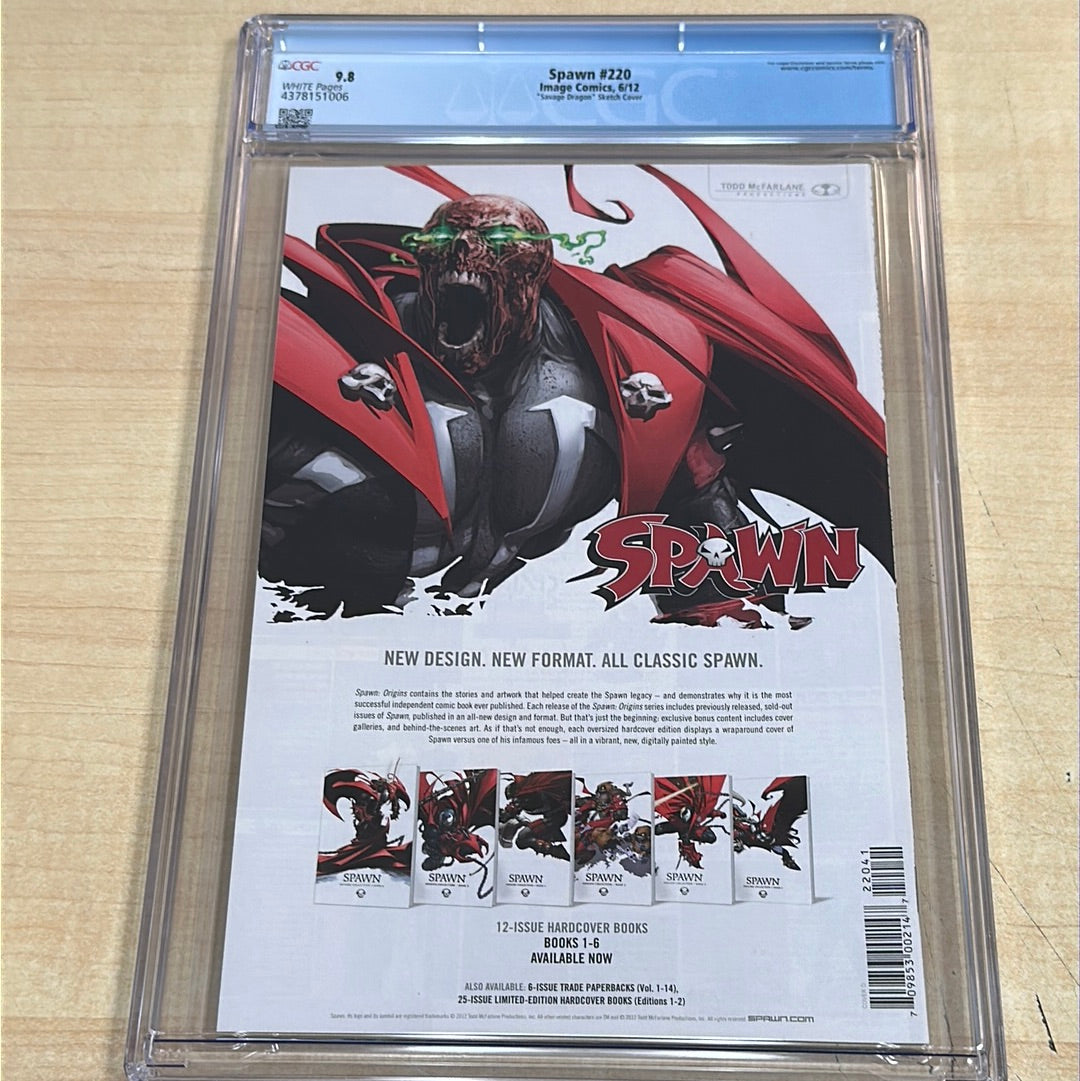 CGC 9.8 - Spawn #220 “Savage Dragon” Sketch Cover (2012)