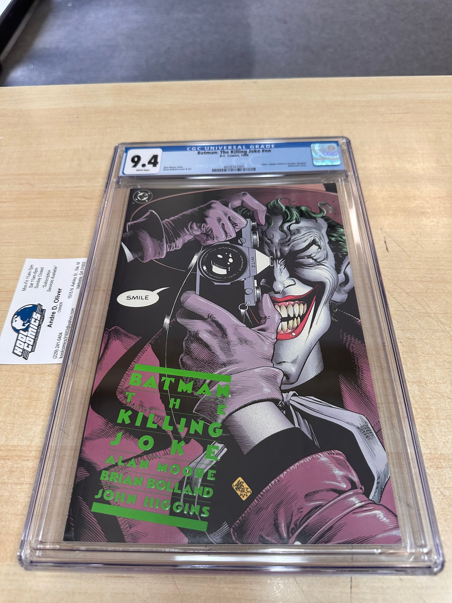 CGC 9.4 - Batman: The Killing Joke (1988); Joker cripples Barbara Gordon Batgirl. Embossed cover.