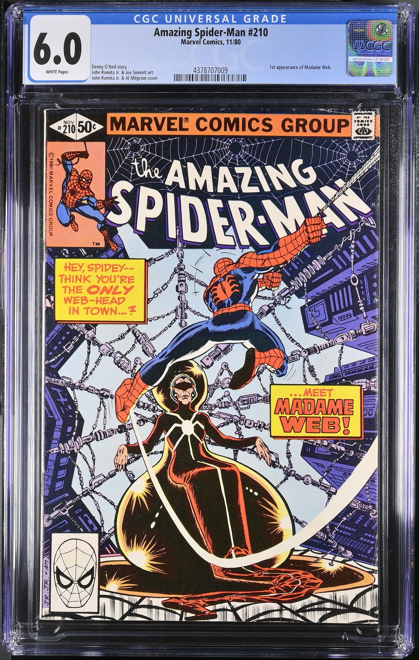 CGC 6.0 - AMAZING SPIDER-MAN #210 (11/80); 1st app of Madame Webb