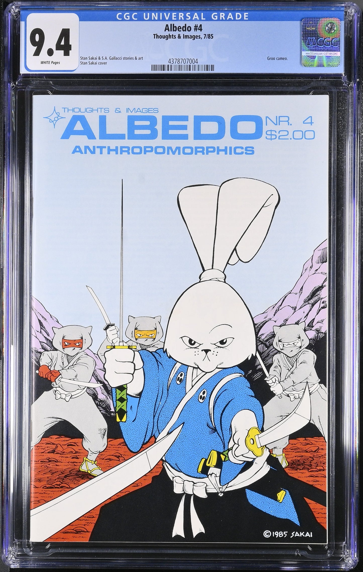 CGC 9.4 - Albedo #4 (7/85); Usagi Yojimbo - cvr