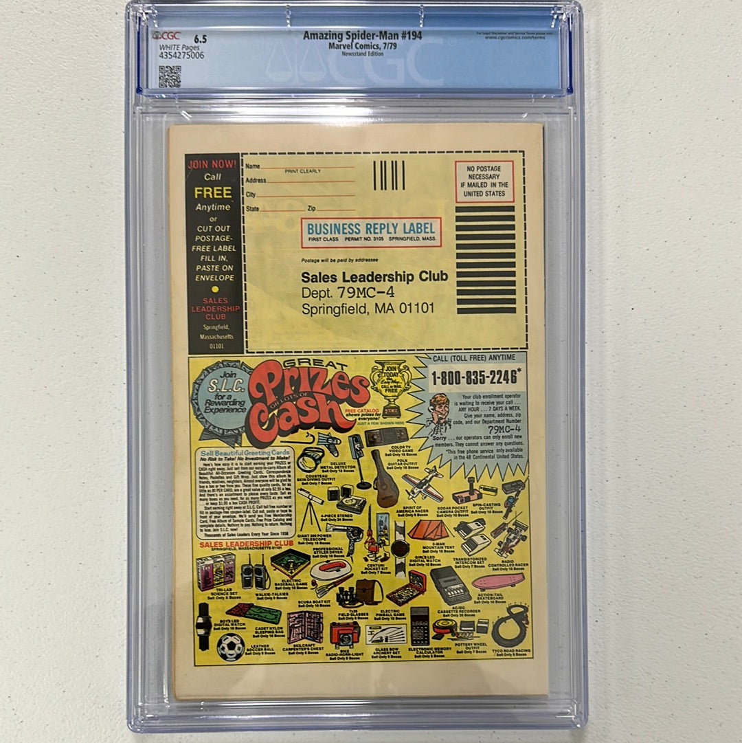 CGC 6.5 - AMAZING SPIDER-MAN #194 (7/79); 1st app of Black Cat