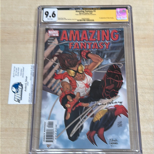 CGC 9.6 - Amazing Fantasy #1 (8/04); 1st app of Anya Corazon. Signed by Fiona Avery. CGC + JSA Authenticated Signature.