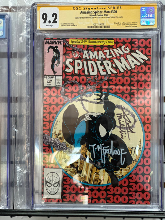 CGC 9.2 - Amazing Spider-Man 300; 1st Venom. Signed Todd Mcfarlane & Dave Michelinie