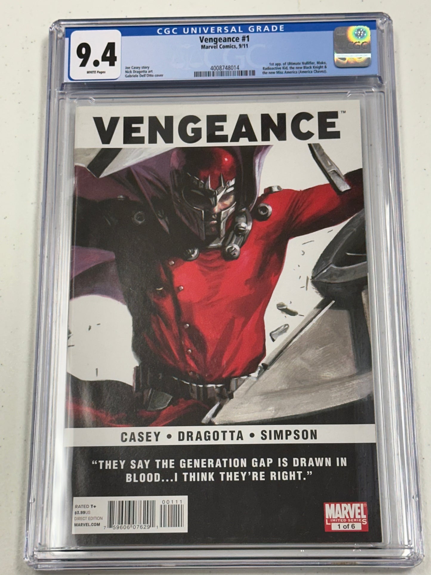 CGC 9.4 - Vengeance #1 (2011); 1st app America Chavez