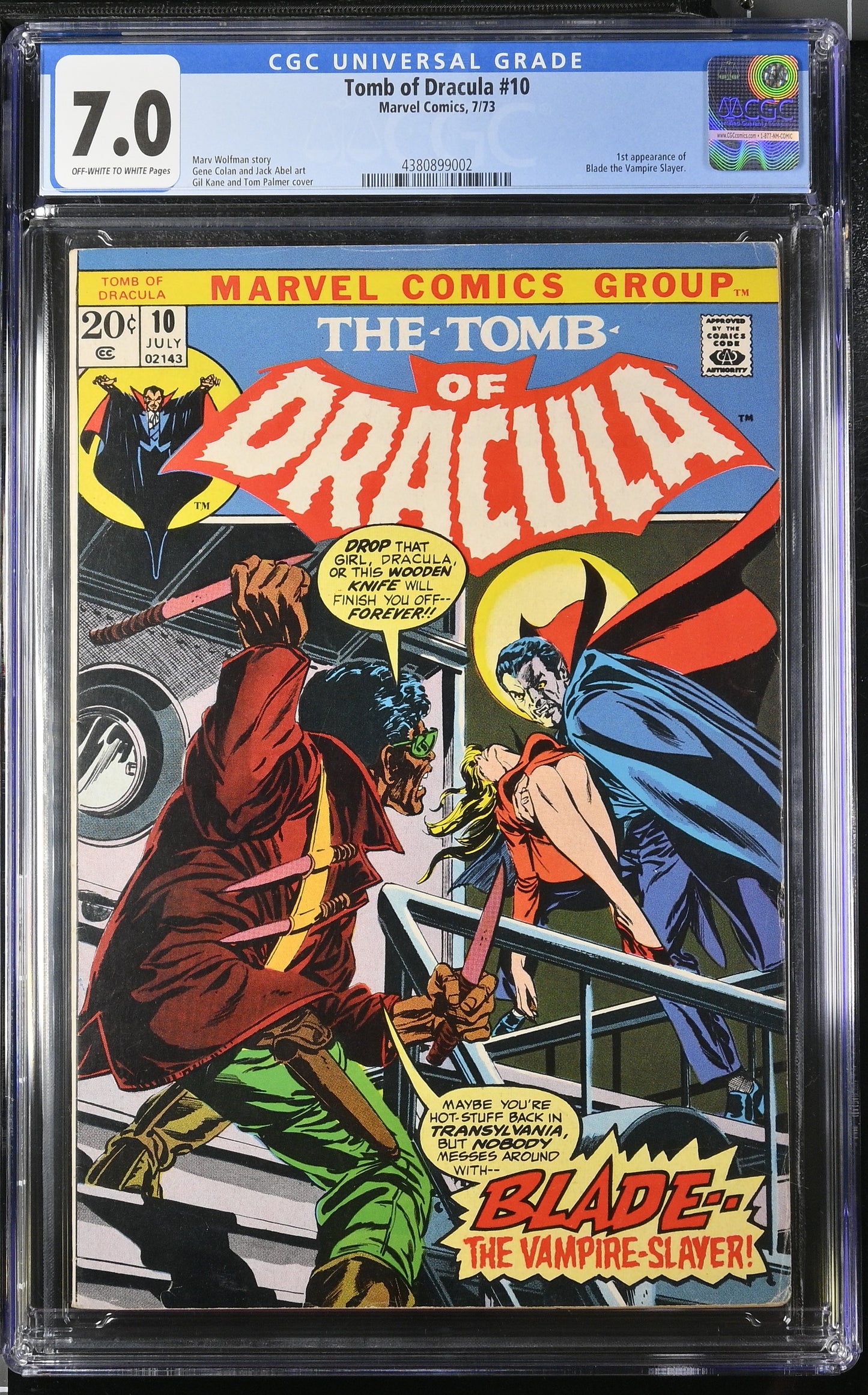 CGC 7.0 - Tomb of Dracula #10 (7/73); 1st app of Blade the Vampire Slayer