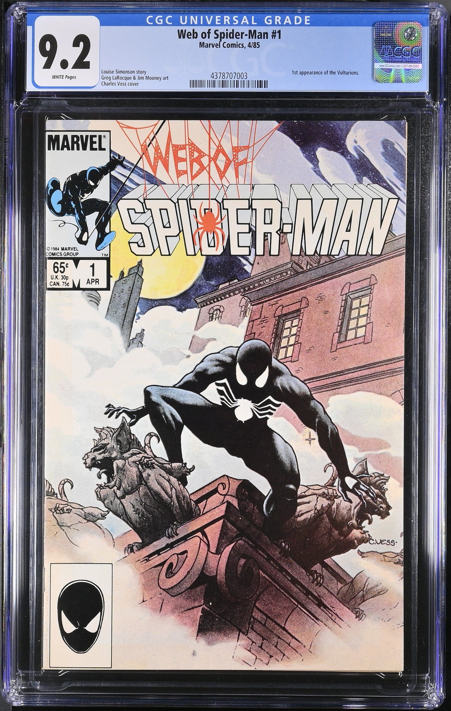 CGC 9.2 - Web of Spider-Man #1 (4/85)